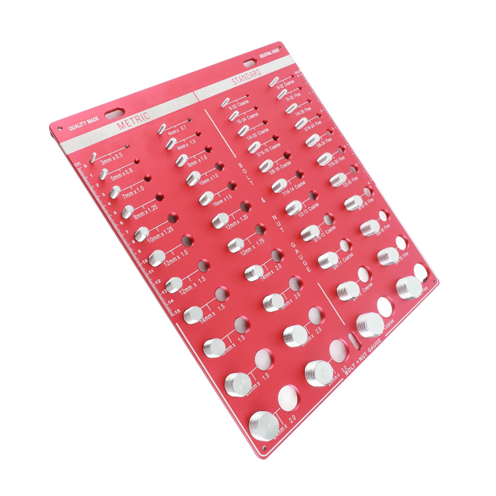 Fabater Przyrząd do Sprawdzania Gwintów Nakrętek i śrub, 44 Rozmiary Standardowy i Metryczny Miernik Gwintu z Identyfikatorem śrub i Nakrętek do Użytku w Warsztatach Mechanicznych Samochodów