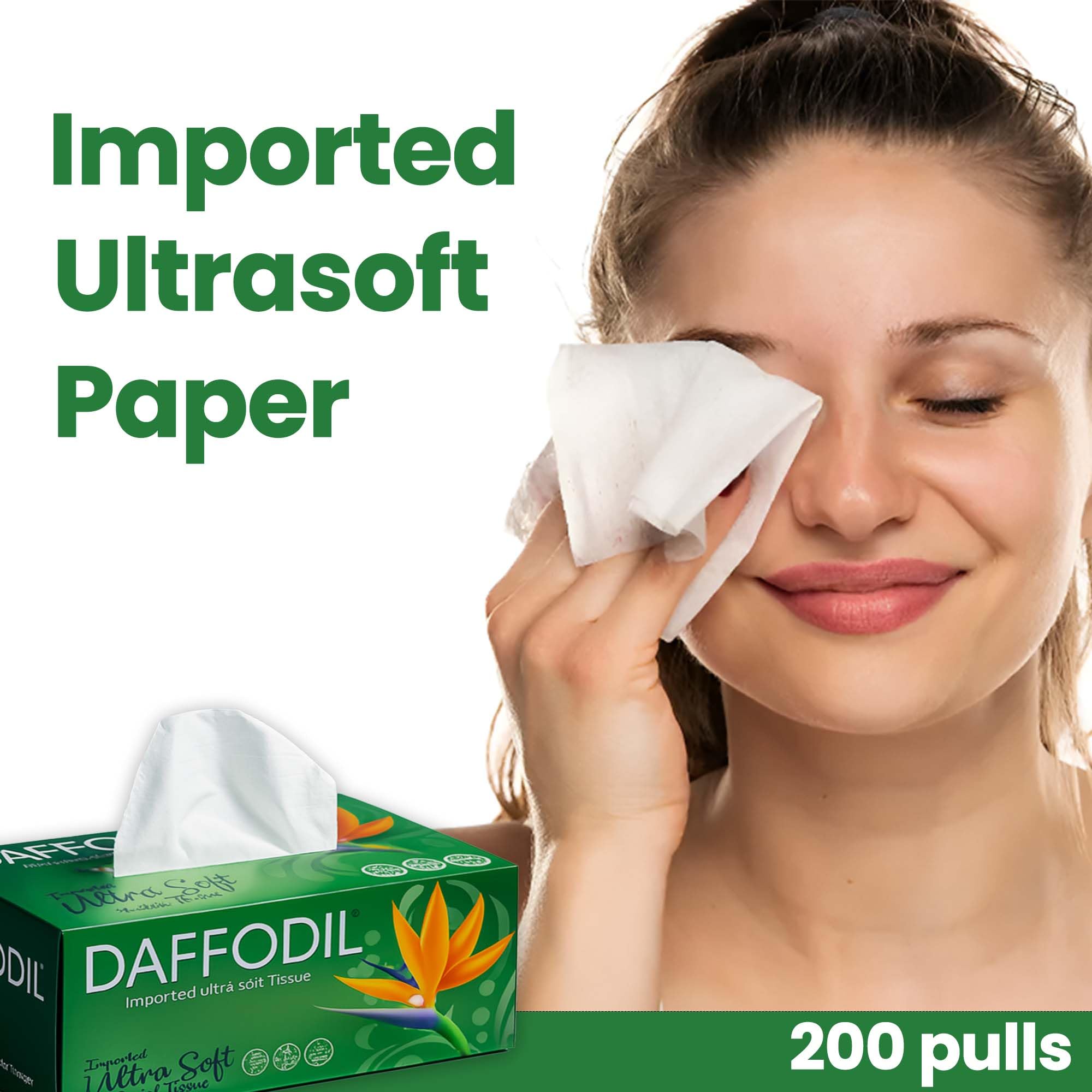 DAFFODIL 2Ply Facial Tissue Carton – Pack of 3 Boxes (200 Pulls/Box Total 600 Pulls, 1200 Sheets) Soft and Durable Tissue Papers,Convenient for Home or Car Use - Image 6 thumbnail