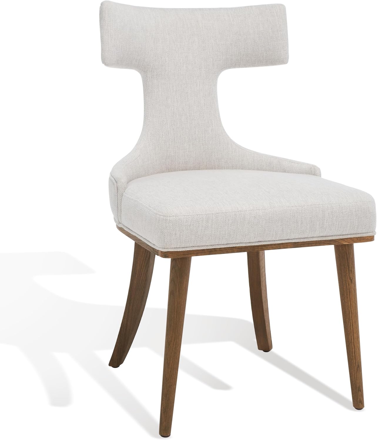 SAFAVIEH Couture Collection Krisalyn Mid-Century Modern Taupe Linen Dining Chair (Fully Assembled)