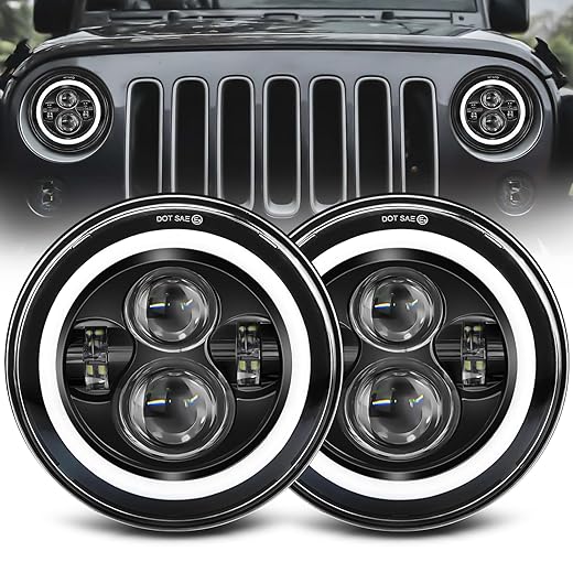 ZIMABLUE 7" Projector Halo Headlights