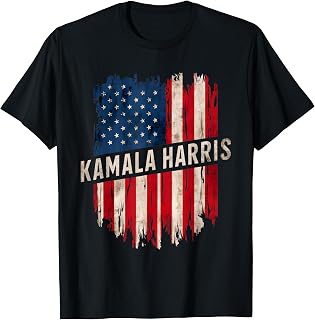 Kamala Harris 2024 Patriotic American Flag Vote Democrat T-Shirt