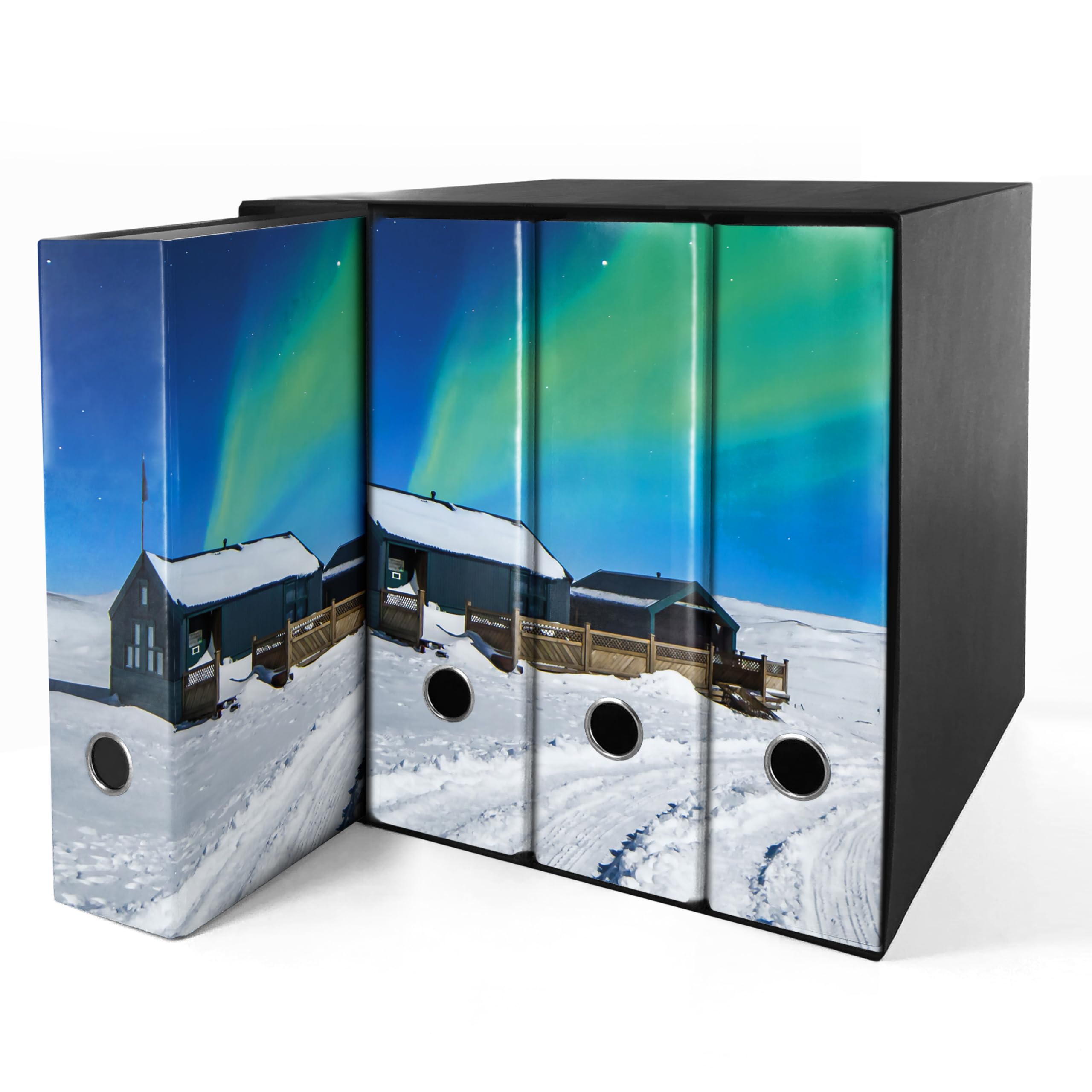 Set da 4 raccoglitori ad anelli - AURORA (H31 cm con 4 anelli)