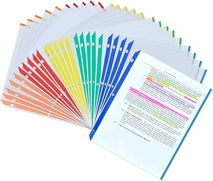 Sheet Protectors, Aipker Plastic Page Protectors for 3 Ring Binder, Heavy Duty 8.5 x 11 Paper Sheet Protector, Clear Binder Sleeves, Color Edge Document Protector for Office School 40 Pack