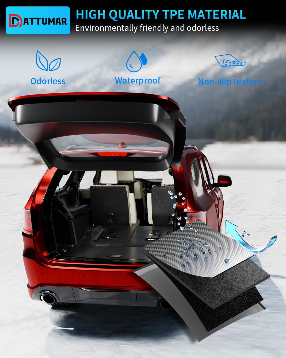 Back Seat Cover Compatible with 2016-2025 2026 Dodge Durango 6-Seater Back Seat Cover Protector All Weather Kick Mats 2024 Durango Accessories (2nd Row Backrest Mats)