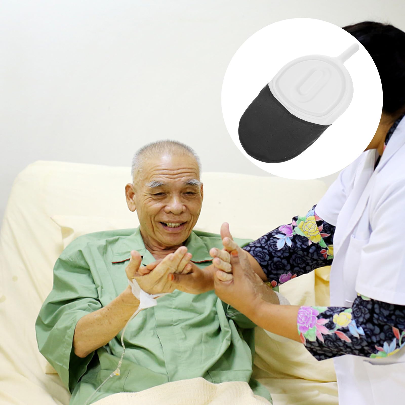 GARVALON Padella da Letto per Pazienti e Anziani Manico Vasino Portatile in Plastica Bianca Coperchio e Sedile Rimovibile Soluzione Pratica per Assistenza Domiciliare e Ospedaliera