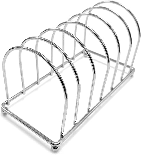 Supreme Housewares Estante para tostadas de acero inoxidable, patas redondas de bolas para 6 rebanadas, soporte para tostadas de desayuno, soporte
