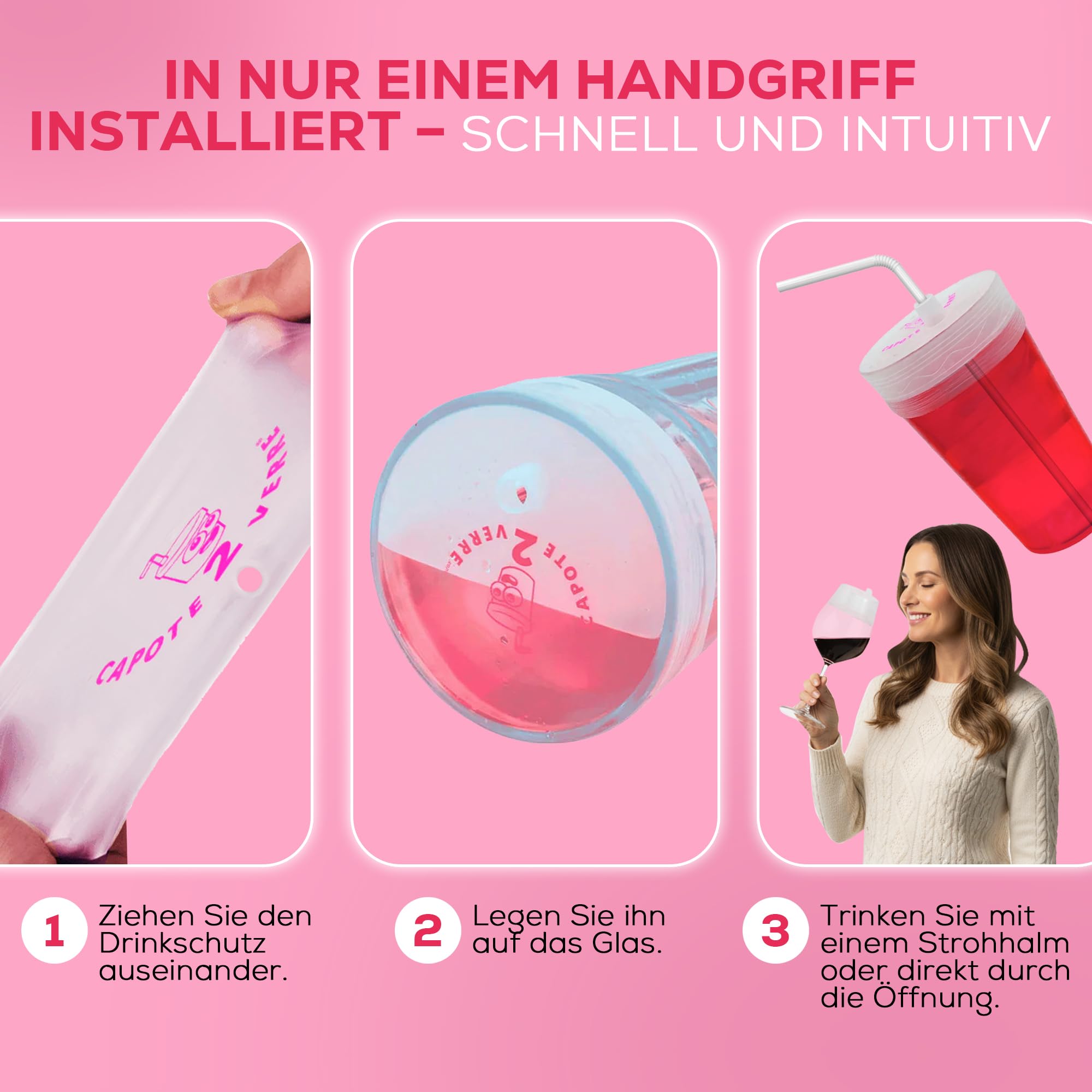 Capote2Verre Set aus 20 KO Tropfen Schutz Deckeln – Anti Drogen Glasabdeckung & Getränkeschutzdeckel – Becher Schutz für Partys & Festivals – Auslaufsicher, Wiederverwendbar Gewerbe, Industrie & Wissenschaft