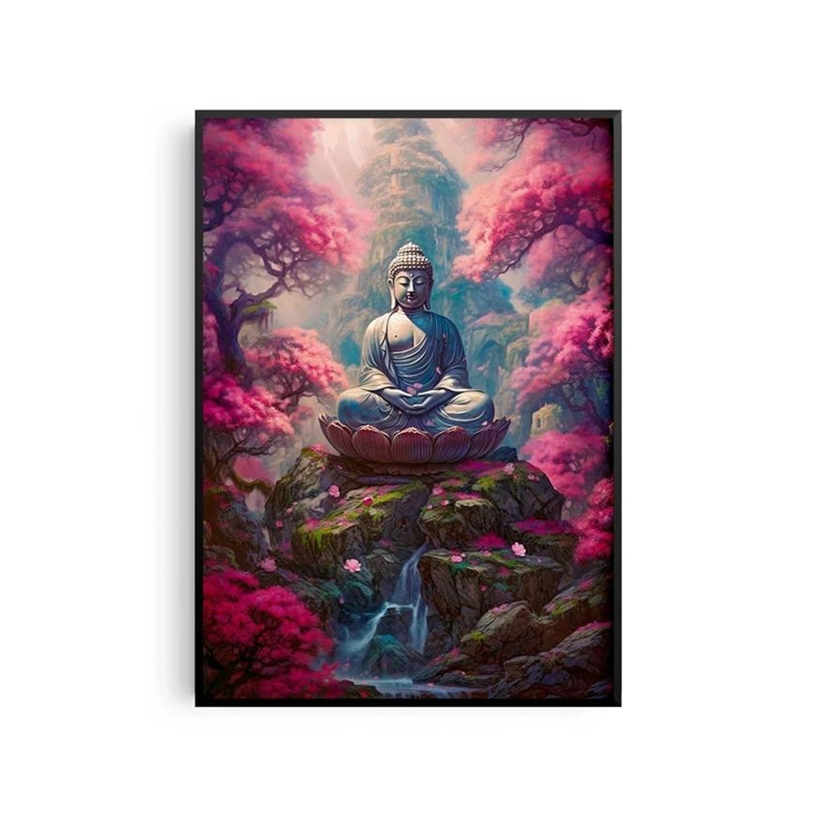 Peinture sur Toile Bouddha Ancien Imprimés Méditation Image Apaisante Maison