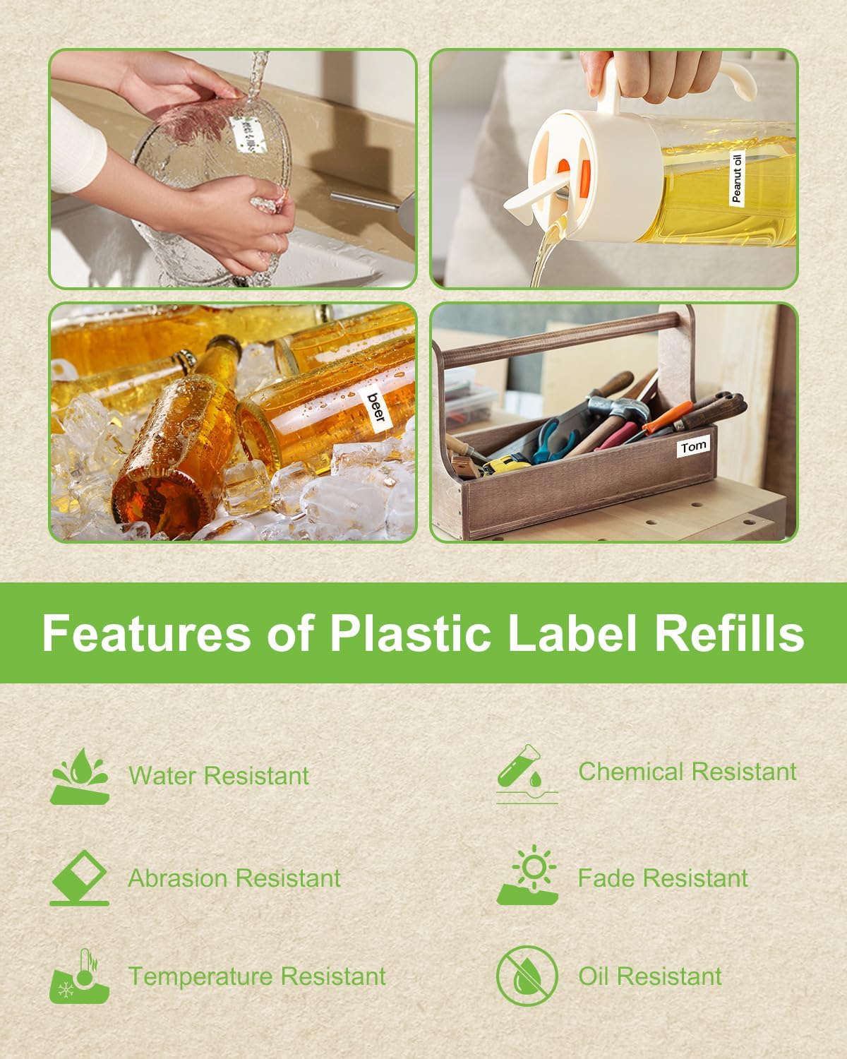 6-Pack Paper Black on White Tape Compatible for DYMO Label Maker Refills 91330, Compatible for Letratag LT-100T LT-100H Refills, 1/2 inch x 13 feet (12mm x 4m) - Image 5