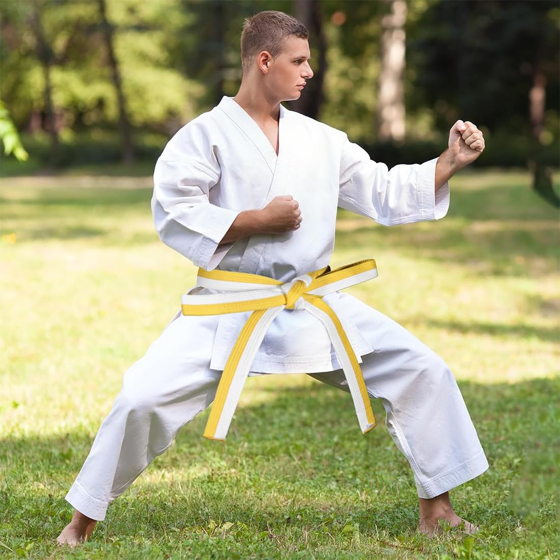 MIRKUZI Ceinture Arts Martiaux Extra épaisse – 180 Cm X 4 Cm, Polyester/coton, Pour Judo, Karaté, Taekwondo – Enfants