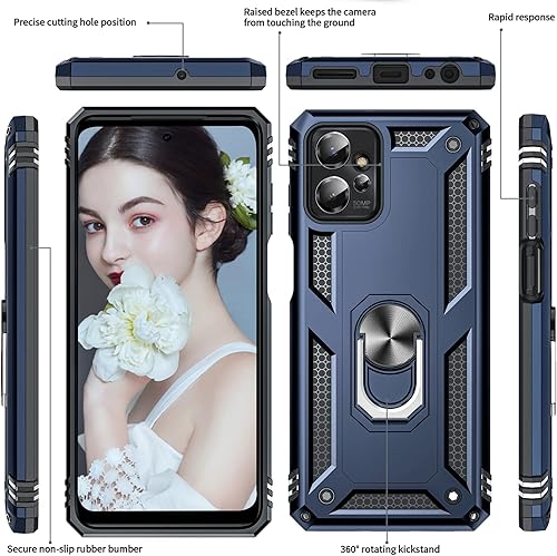 Miniatura 2 de LeYi Funda para Moto G Power 5G 2023, Moto G Power 2023 5G con 2 protectores de pantalla, grado militar con anillo magnético atril para G Power 2023