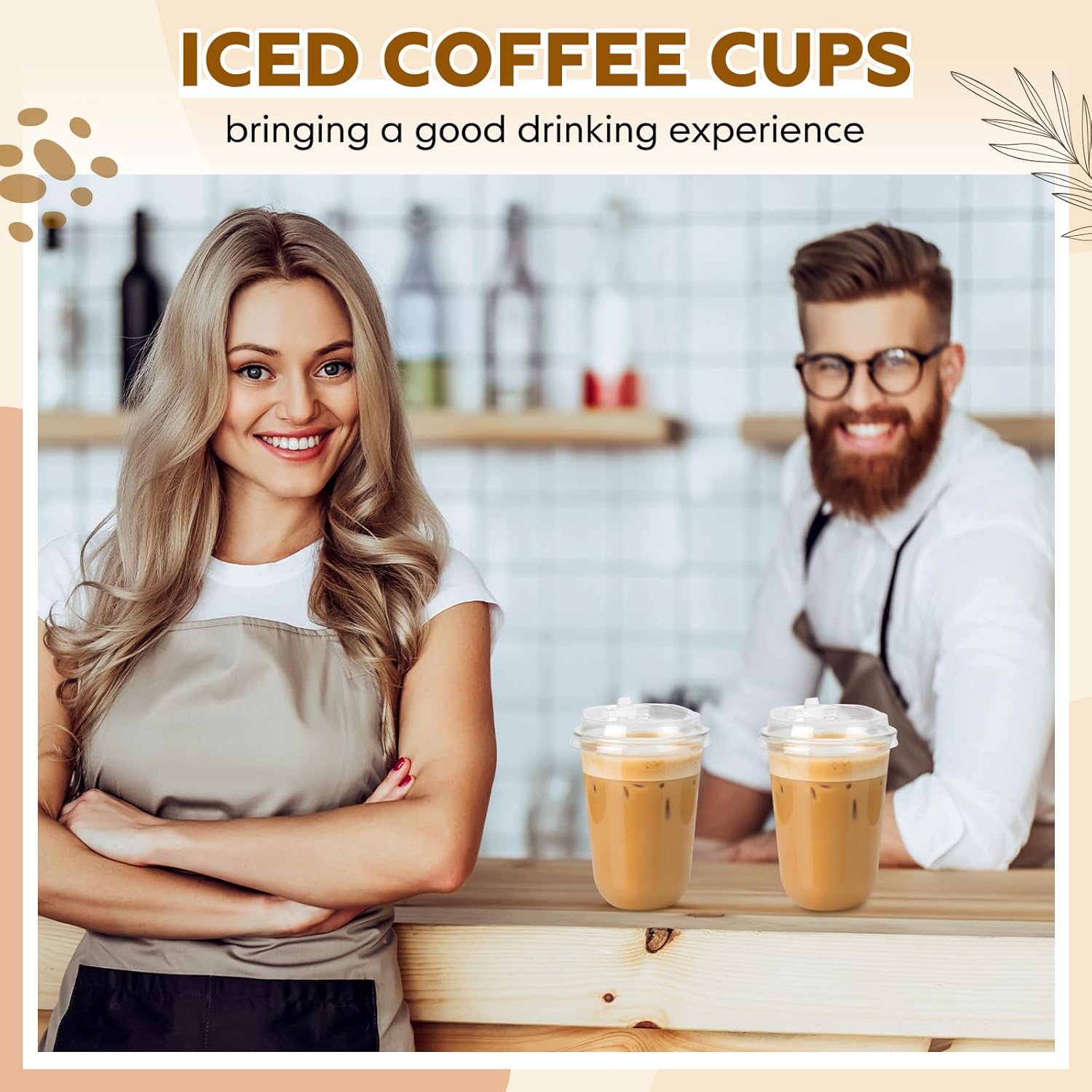 LemonRoad 25 Pack 16 oz Disposable Iced Coffee Drink Cups, Round Bottom Plastic Cups with Lids Strawless, Plastic Cup with Lids for Iced Coffee Smoothie Cold Beverage Party Catering Supplies - Image 7