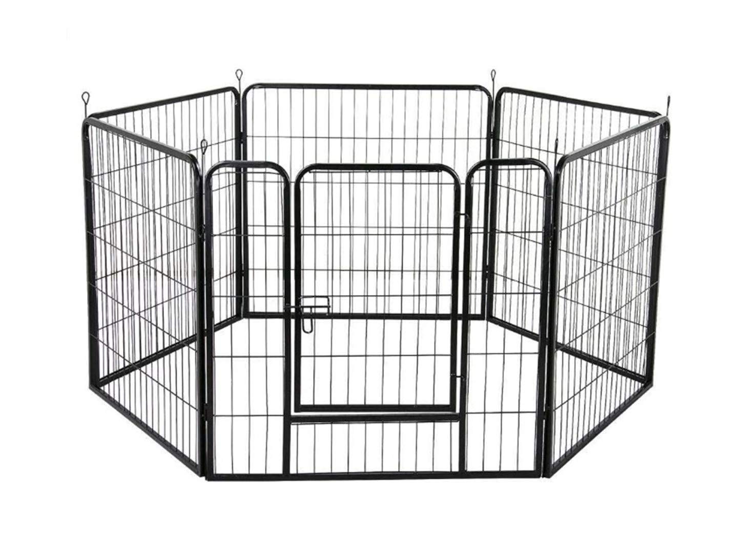 Anth Recinto per Cani Cuccioli Conigli Gatti Animali da Interno e Esterno Giardino Rete Recinzione Ferro 6 pz ,Recinzione Recinto per Cani Conigli roditori Animali Rete Gabbia,60 x 80 cm