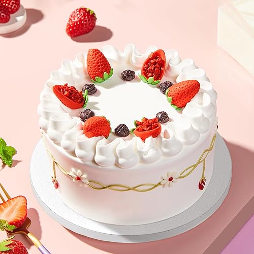 Miniatura 4 de 12 tambores para pastel, tableros redondos de 12 pulgada de grosor y 12 pulgadas, blanco, cartón de calidad profesional, base de tarjeta