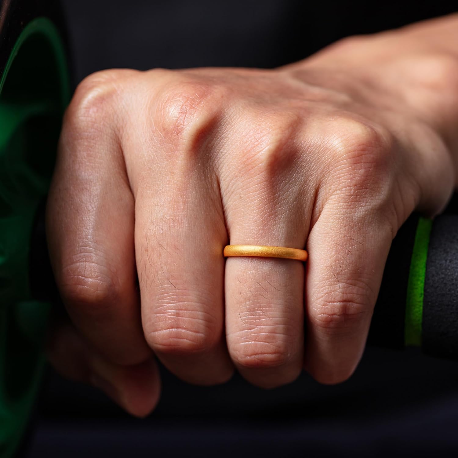 ThunderFit Silicone Wedding Rings for Him & Her, Metallic Finish Design, Unisex Breathable Rubber Engagement Bands