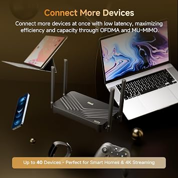 DBIT AX3000 WiFi 6 Router | Dual Band Gigabit Mesh Wireless Internet for Home | 4 x Gigabit Ethernet Ports | Supports VPN, Parental Control, Guest WiFi, WPA3 Security | MU-MIMO | OFDMA (WR-X30)