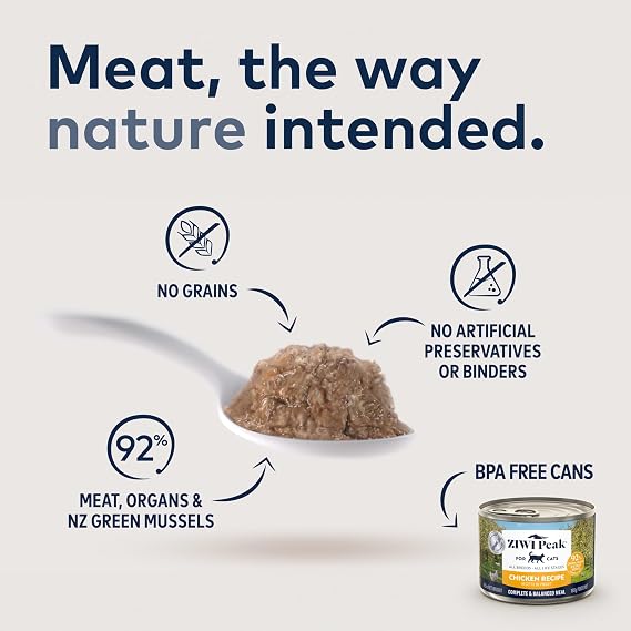 ZIWI Peak Wet Cat Food All Natural, High Protein, Grain Free, Limited Ingredient, with Superfoods (Chicken, Case of 24, 3oz Cans)