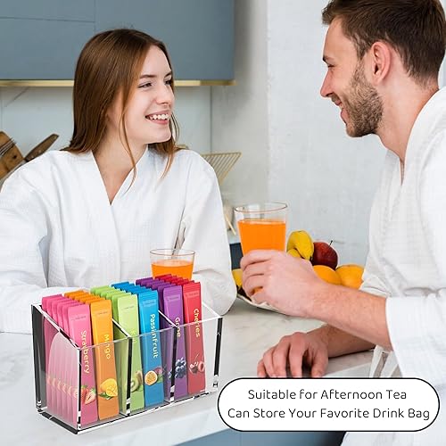 Miniatura 5 de Organizador de paquetes de bebidas, organizador magnético de paquetes de agua para refrigerador, contenedor acrílico premium para mezclas de bebidas