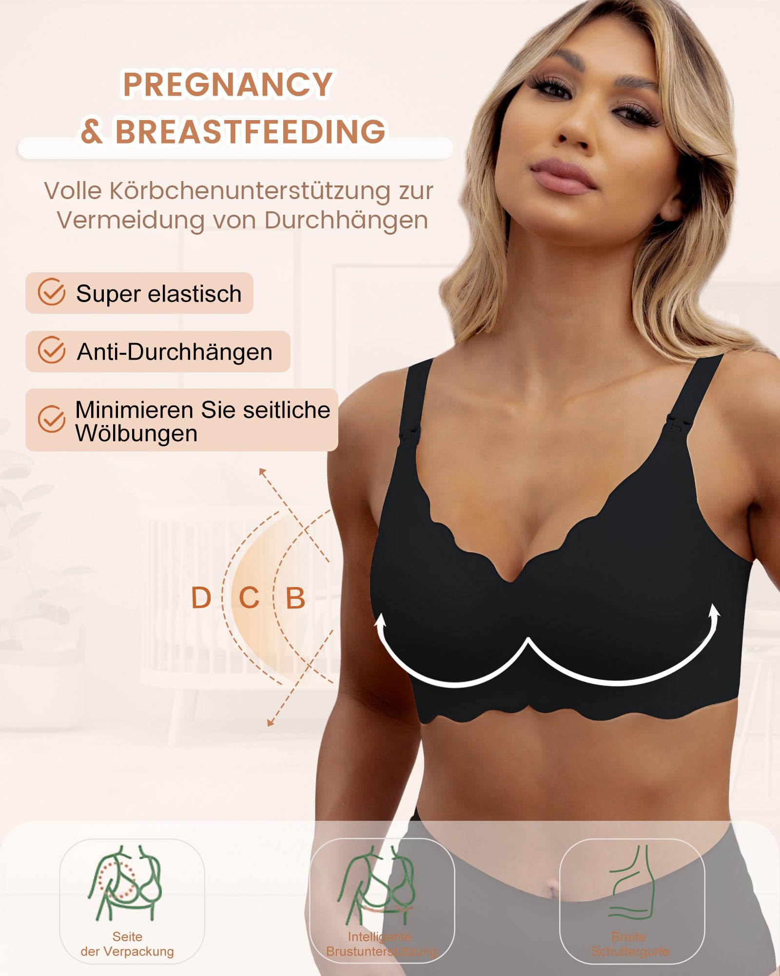 Marke: As Fairy As Fairy Still-BHS zum Stillen, Kabelloser Nahtloser Schwangerschafts-BH Ultra Komfort Schwangerschafts Schlaf Bralette für Frauen in use