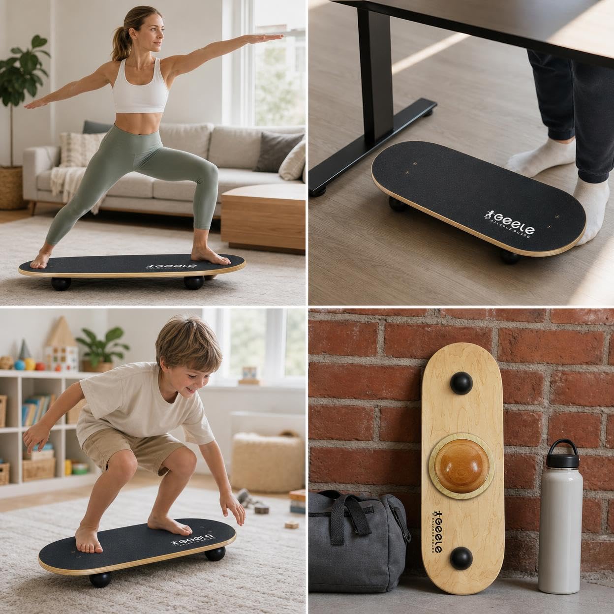 Tabla Equilibrio Madera, Entrenador Balance para, Superficie Antideslizante para Fitness