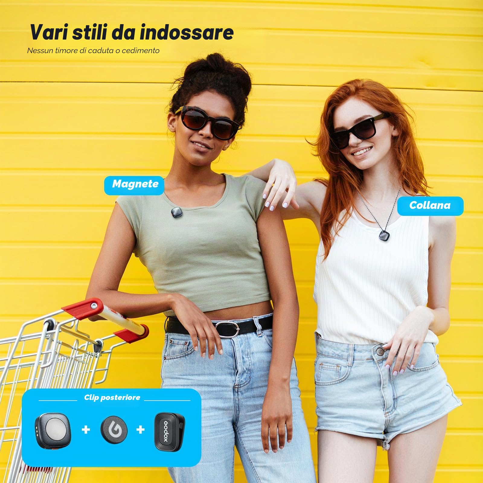 GODOX Cube-C Combo Kit2 Microfono Lavalier Wireless per Fotocamera/iPhone/Android Portata 300m,48KHz 24Bit,Cancellazione del Rumore,Durata Batteria 10H,Microfono Wireless perVlogging,TikTok,Intervista