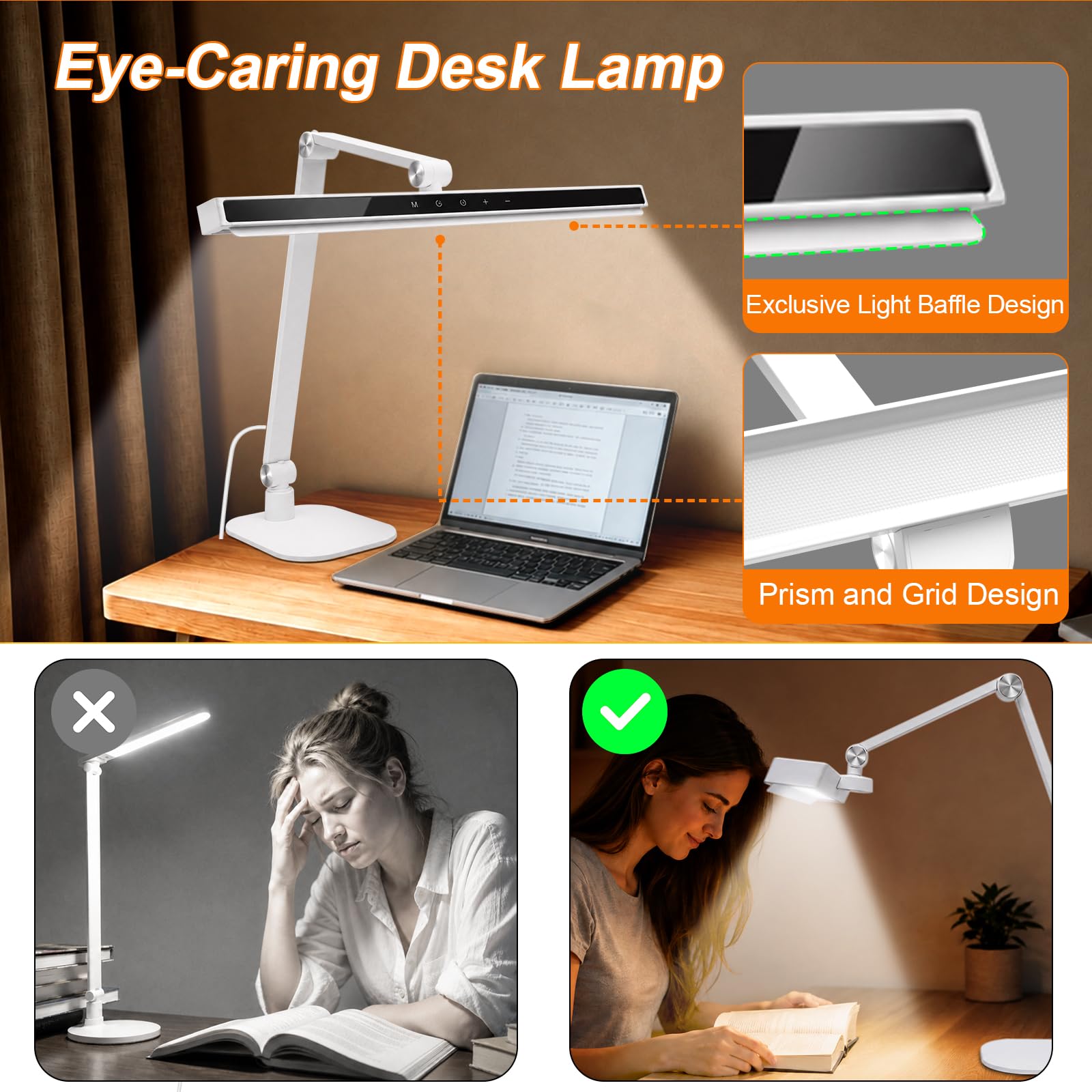 CGBE Lampe Onglerie Table LED Anti-éblouissante, IRC 95, Minuteur 30/60 min