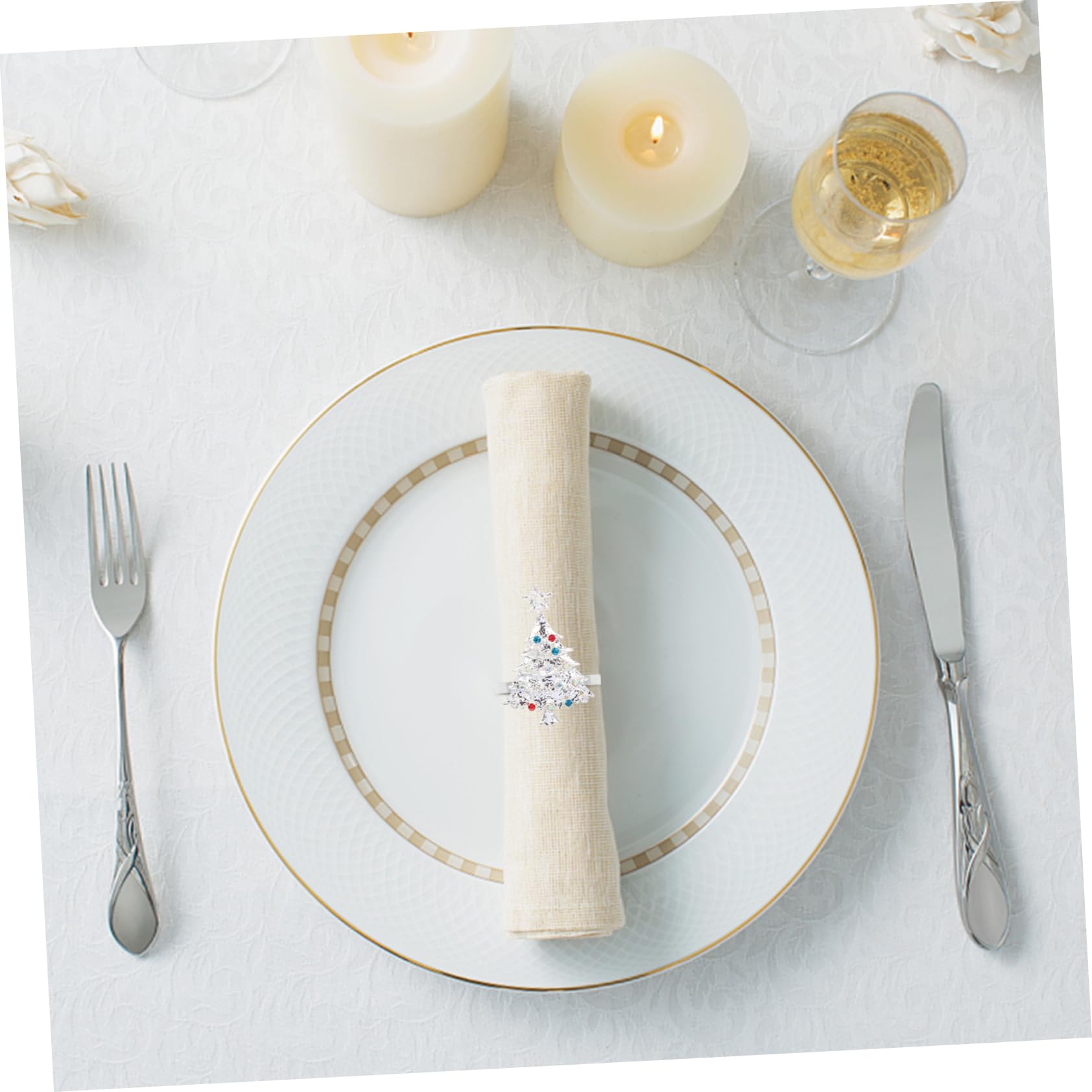 Ciieeo 18stücke Teiliges Weihnachtsbaum Serviettenringe Aus Elegante Tischdeko Für Weihnachten Hochzeiten Feiern Und Familienessen Silberfarben