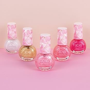 Three Cheers for Girls - Pink and Gold Hexagon 5 Pack Nail Three Cheers for Girls - Pink and Gold Hexagon 5 Pack Nail