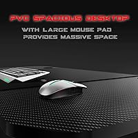 Vista 6 de VITESSE Escritorio Ergonómico para Gaming de 55 Pulgadas, Escritorio de Computadora de Oficina en Forma de T con Alfombrilla para Mouse, Mesas