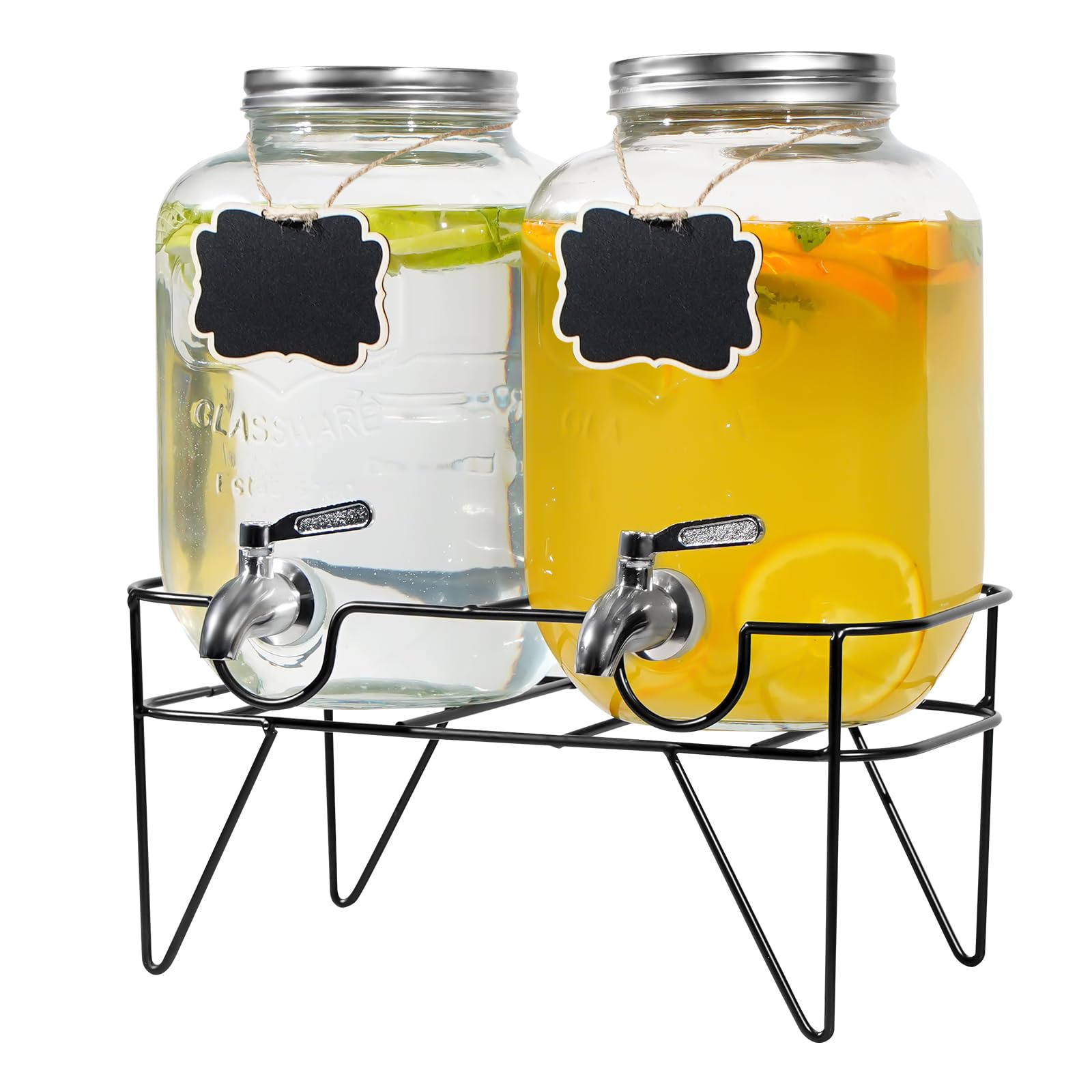 Hisredsun 2 x 4L Distributeur De Boissons En Verre