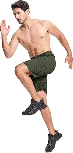 Miniatura 6 de MAGCOMSEN Men's Hiking Cargo Shorts Quick Dry Lightweight 9" Golf Shorts Summer Casual Work Outdoor with 5 Zipper Pockets