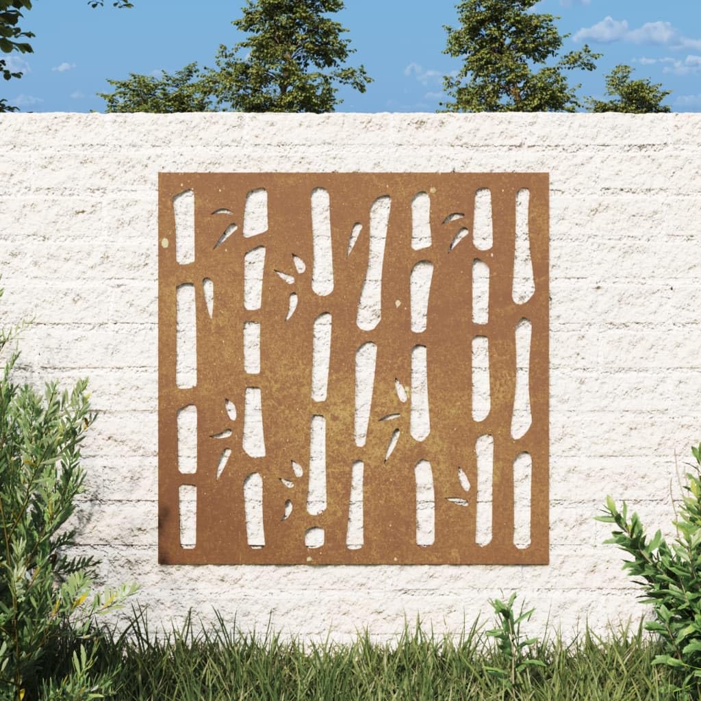Bambou décoration murale jardin acier corten pour terrasse zen