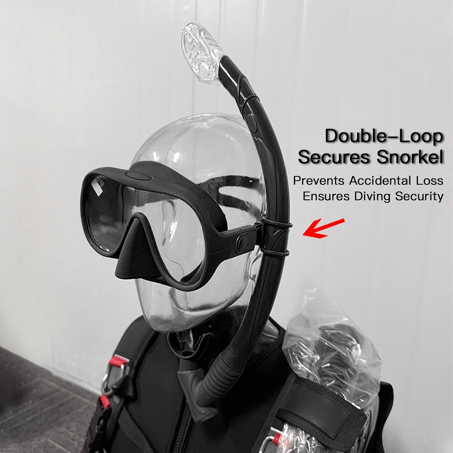 8 Pack Diving Snorkel Mask Retainer, Silicone Connectors for Quick Attachment, Double Loop Design for Secure Fit, with 8 Figure Connectors, Scuba Snorkeling Gear