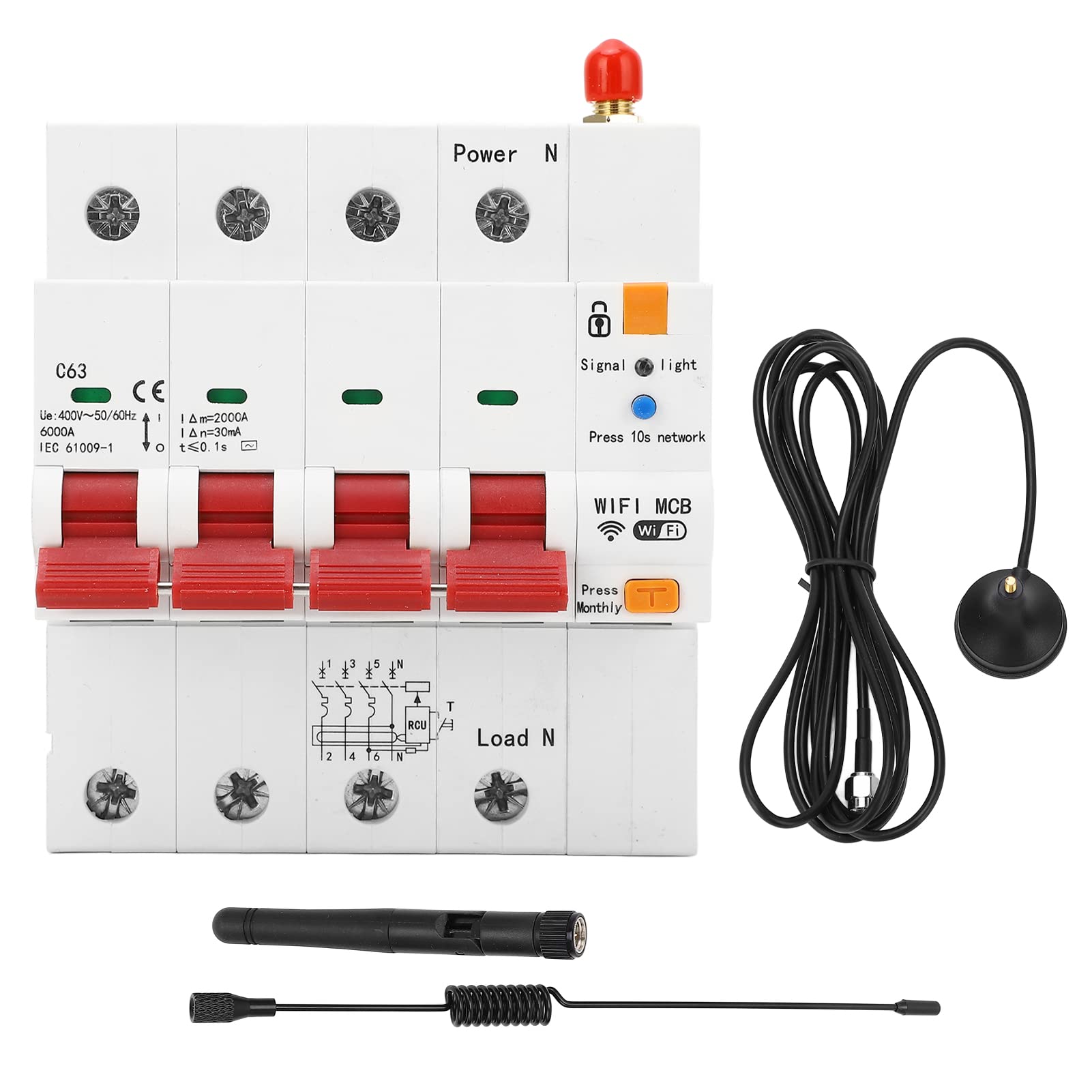 Disyuntor Inteligente, Disyuntor de Control Remoto AC400V 63A WiFi para Bomba de Agua