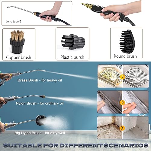 Miniatura 6 de Máquina de limpieza de vapor de alta presión de 3500 W Máquina de limpieza portátil para uso doméstico Azulejo de lechada Detalle de automóviles