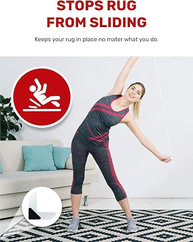 Miniatura 4 de Antideslizante para alfombras (con esquinas nevercurl) Al instante aplasta las esquinas y evita el deslizamiento Usos renovable gel pegajoso.