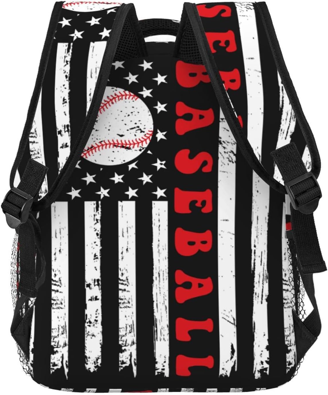 Vintage Baseball American Flag Backpack For School Laptop Bags Bookbag Big Casual Daypack For Student Girls Boys Kids Teens Travel Sports Work - Image 5