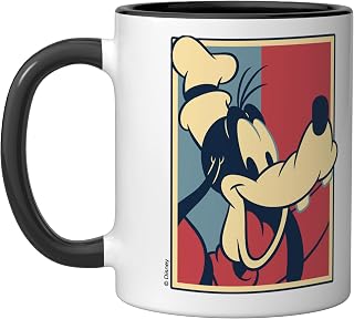 Disney Mickey & Friends Americana Goofy Red & Blue Pop Ceramic Mug, Black/White