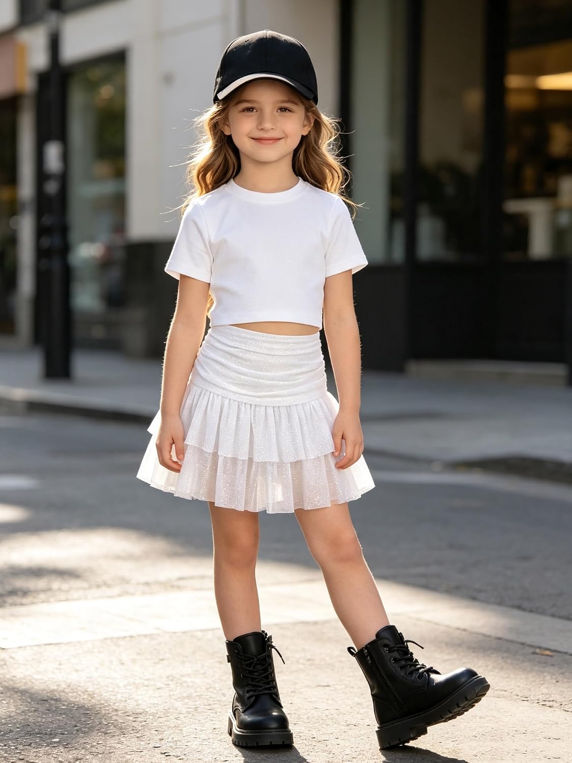 JanJean Girls Flared Skorts Y2k Ruffled Skirts Skorts Skirts