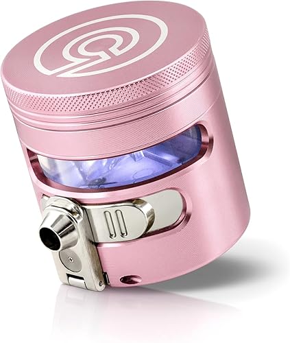 Amoladora manual dispensador automático grande de aleación de aluminio de 2.5 pulgadas, solo para el hogar y la cocina (rosa)