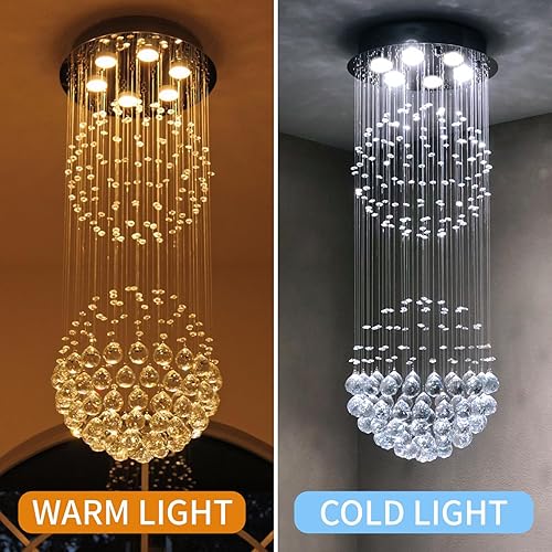 Miniatura 4 de Candelabro moderno de cristal de gota de lluvia lámpara de techo de gota de lluvia accesorio de techo de montaje empotrado lámpara colgante