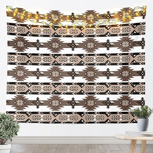 Miniatura 14 de Tapiz de caballos, tapices aztecas nativos del suroeste, granja, vida silvestre, arte de pared, arte de pared de geometría tribal india