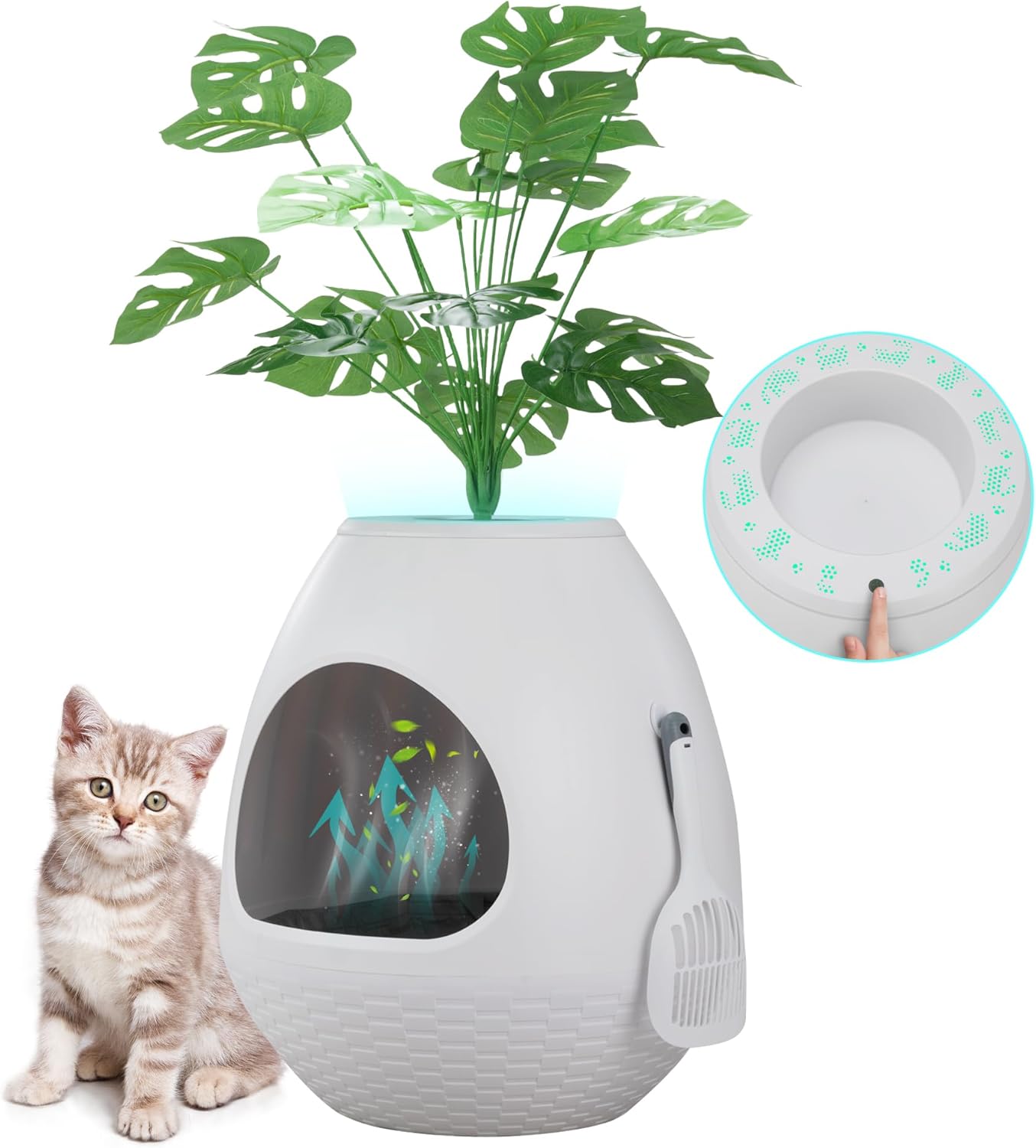 Eggloa6 Cat Litter Box Plant Hidden Litter Box Enclosure