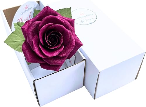 Miniatura 4 de Paper Rose - Regalo de flor para el primer aniversario de boda, 1 año, un primer regalo de aniversario de papel para ella, él y pareja, regalos de