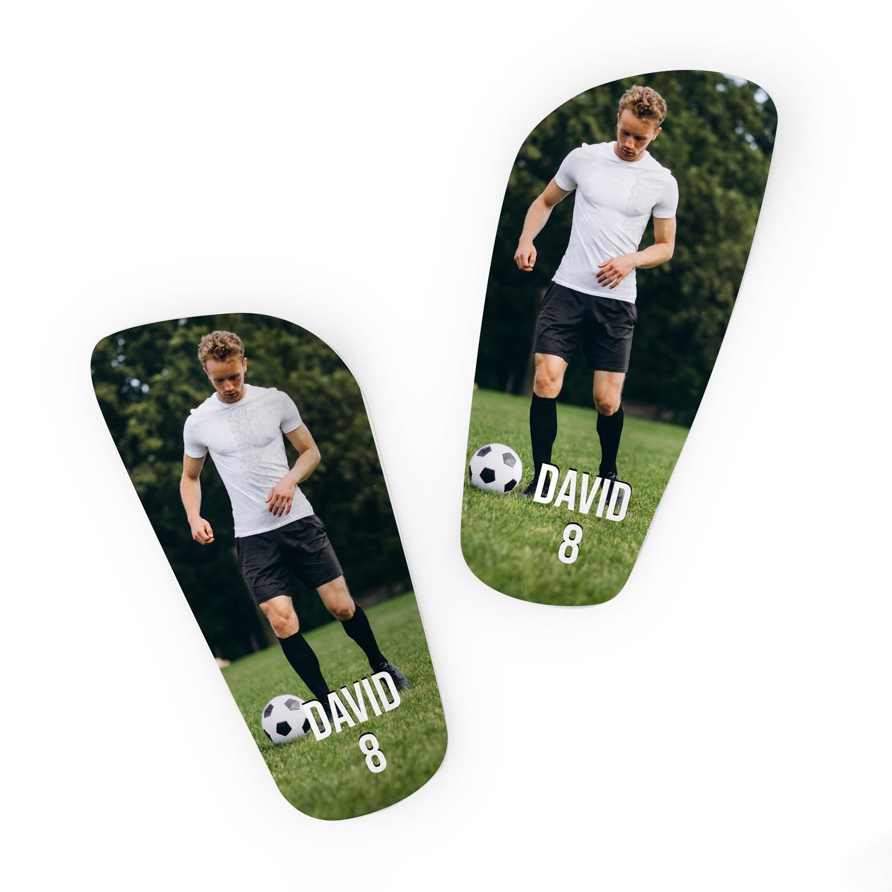 Wanapix | Parastinchi da Calcio Personalizzati per Bambini | Finitura Premium e Texture Esagonale | Con Foto, Nome e Numero| Protezione Completa