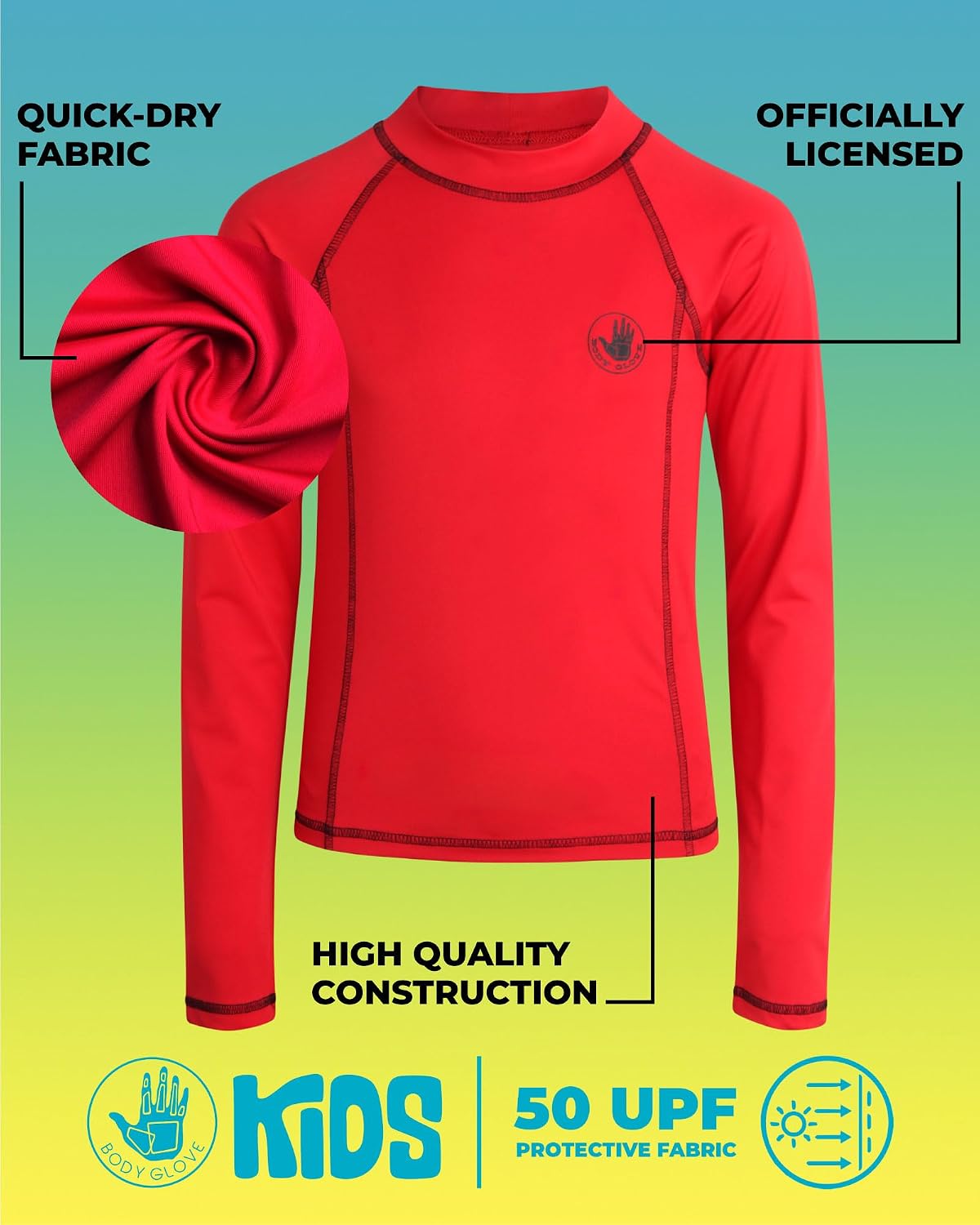 Body Glove Boys Swim Shirt - 2 Pack UPF 50+ Sun Protection Quicky Dry Long Sleeve Rash Guard for Boys Kids Swimwear (2T-14)