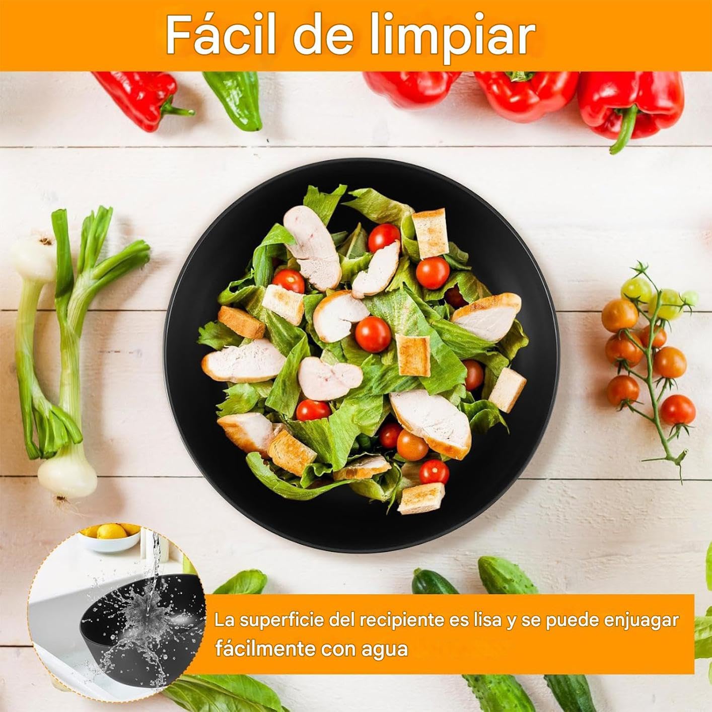 Bol Para Servir Ensaladas Ensaladeras De Madera Vajilla Cuchara Tenedor | Boles Grandes para Servir con Para Frutas Verduras Aperitivos Almuerzo Cena Preparar Mezclar Cocinar Cereales