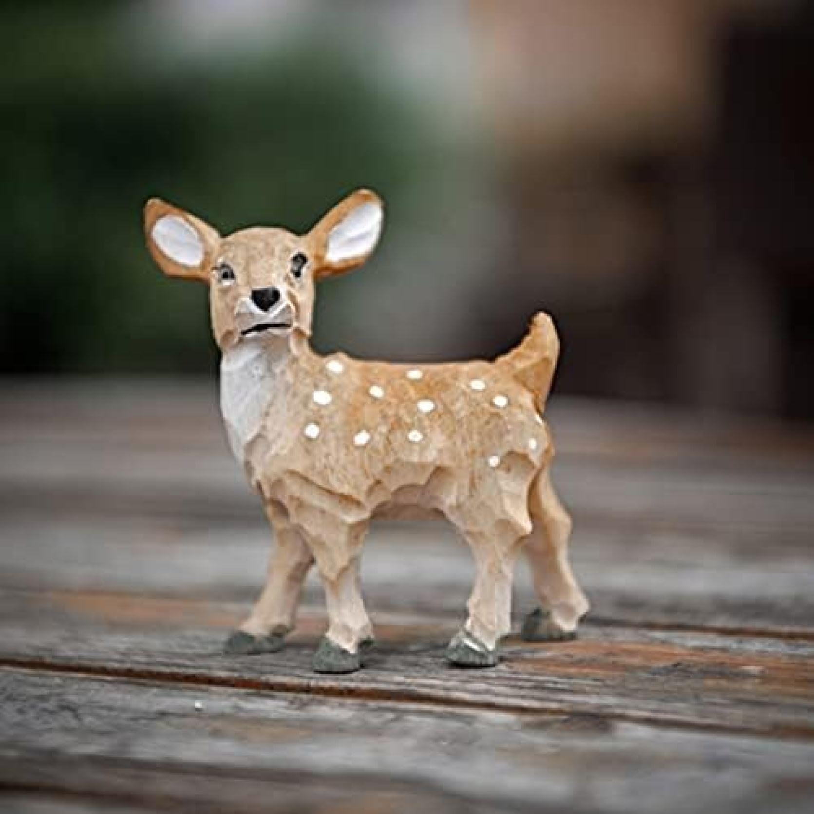 Amazon.co.jp: 木彫り 動物 マスコット F 鹿のインテリア 置物