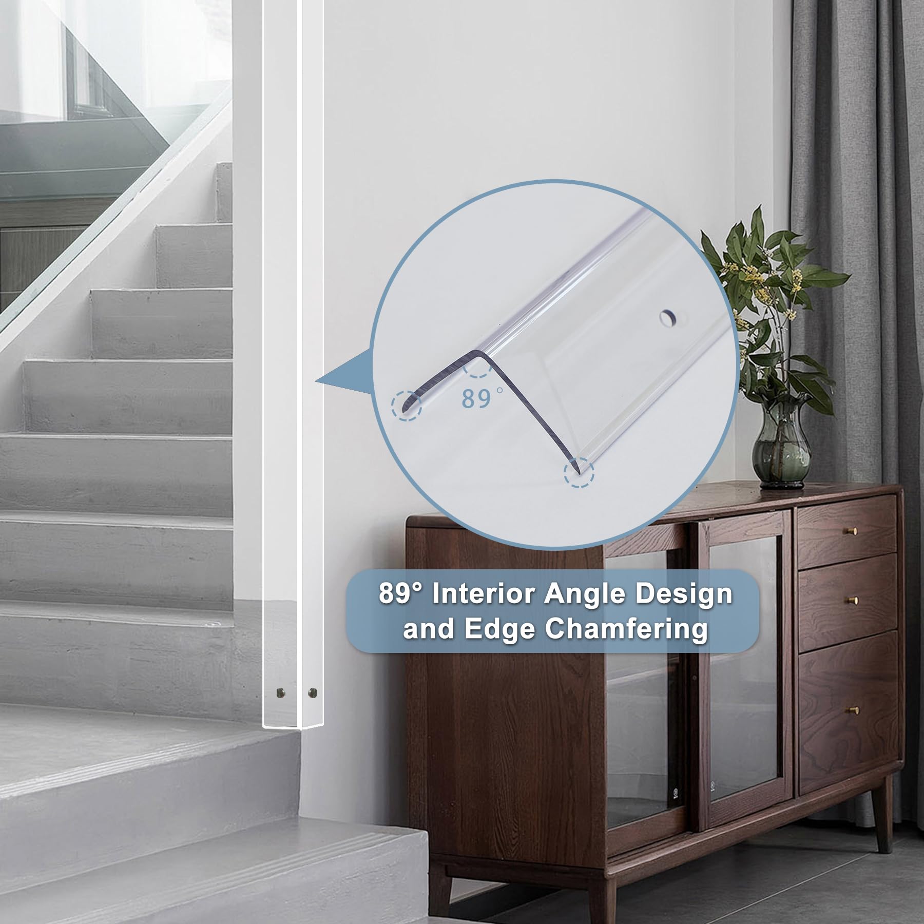 Snapklik.com : Pre-Drilled Wall Corner Protectors, 2pcs X 35.4L X 1.97W ...