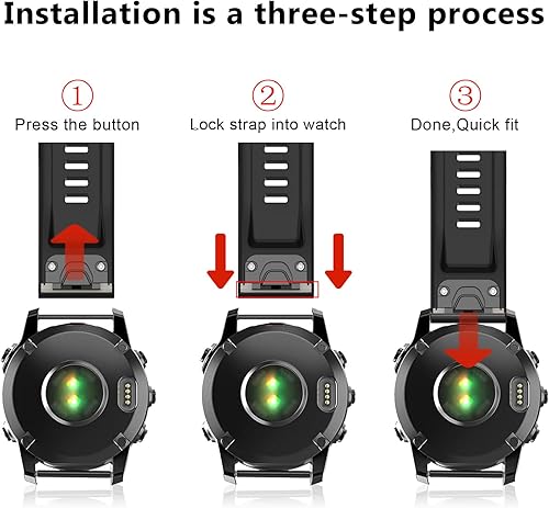 Miniatura 4 de Correas de reloj de silicona compatibles con Fenix 55plus 66 Pro correa de reloj impermeable para Garmin Forerunner 935 945 955 965 745 hebilla de